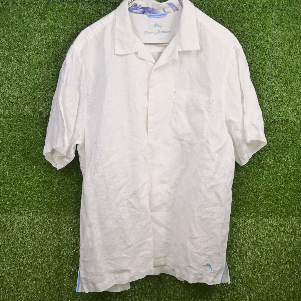 Tommy Bahama 100% Linen Short Sleeve Shirt - Men's Size L